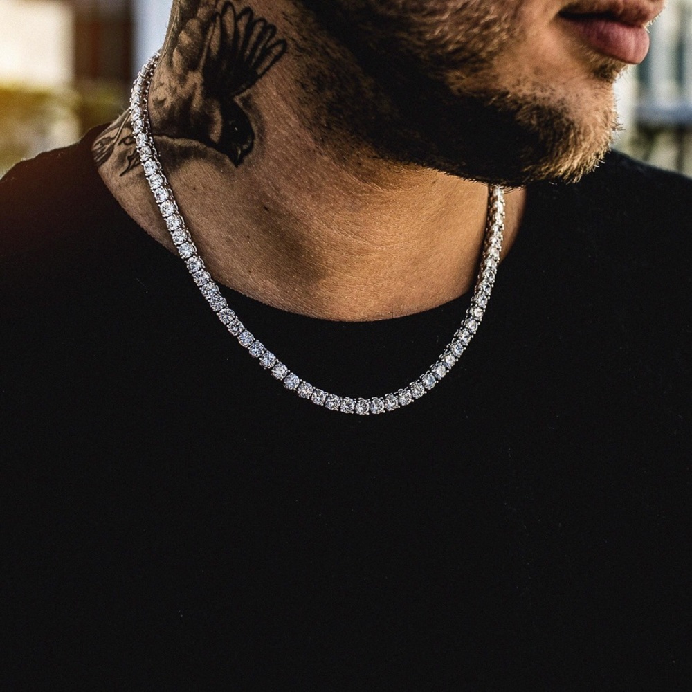 Men’s White Gold Diamond Tennis Chain